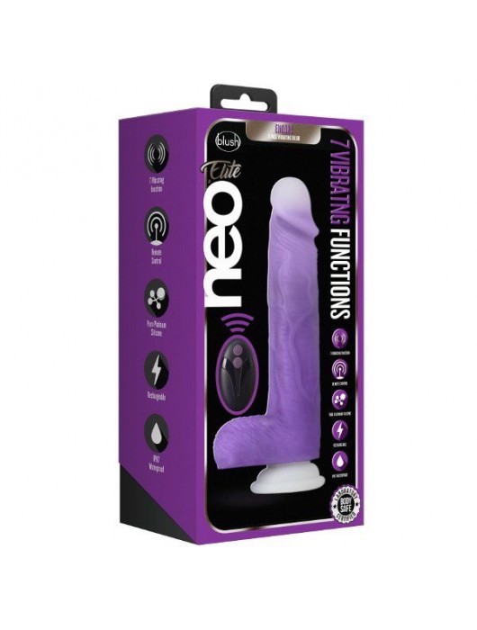 Фиолетовый вибратор-реалистик Encore 8 Inch Vibrating Dildo - 21,6 см. - Blush Novelties