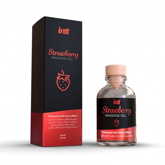 Массажный гель с ароматом клубники Strawberry - 30 мл. - INTT - купить с доставкой в Сыктывкаре