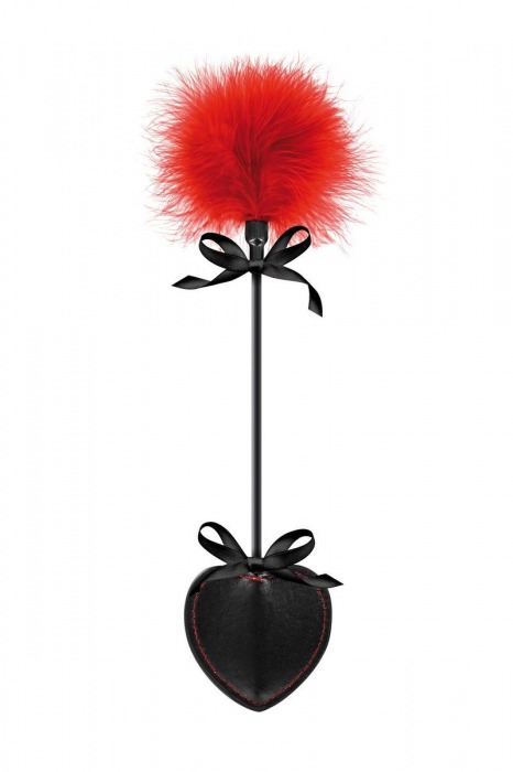 Стек с пуховкой Sweet Caress Feather Whip - 44 см. - Sweet Caress - купить с доставкой в Сыктывкаре