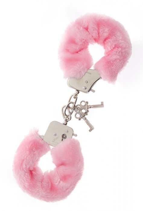 Металлические наручники с розовой меховой опушкой METAL HANDCUFF WITH PLUSH PINK - Dream Toys - купить с доставкой в Сыктывкаре