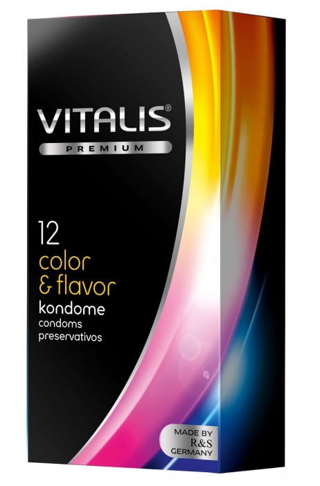 Цветные ароматизированные презервативы VITALIS PREMIUM color   flavor - 12 шт. - Vitalis - купить с доставкой в Сыктывкаре