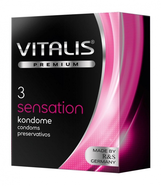 Презервативы с пупырышками и кольцами VITALIS PREMIUM sensation - 3 шт. - Vitalis - купить с доставкой в Сыктывкаре