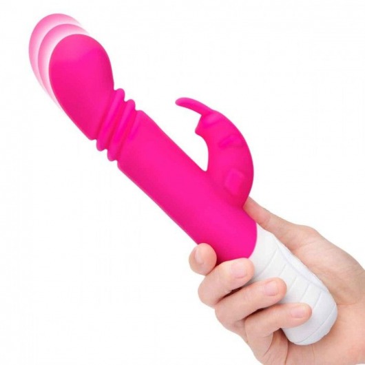 Розовый массажер для G-точки Slim Shaft thrusting G-spot Rabbit - 23 см. - Rabbit Essentials