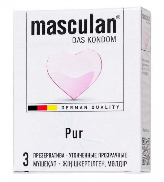 Супертонкие презервативы Masculan Pur - 3 шт. - Masculan - купить с доставкой в Сыктывкаре