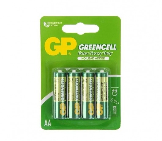 Батарейки солевые GP GreenCell AA/R6G - 4 шт. - Элементы питания - купить с доставкой в Сыктывкаре