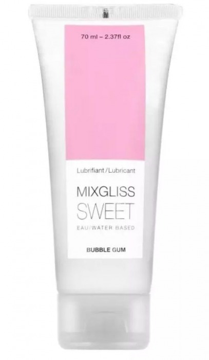 Смазка на водной основе Mixgliss Sweet с ароматом бабл-гам - 70 мл. - Mixgliss - купить с доставкой в Сыктывкаре