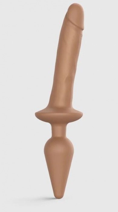 Карамельный двусторонний фаллоимитатор Strap-On-Me Dildo Plug-In Switch size L - Strap-on-me