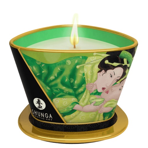 Массажная свеча Exotic Green Tea с ароматом зелёного чая - 170 мл. - Shunga - купить с доставкой в Сыктывкаре