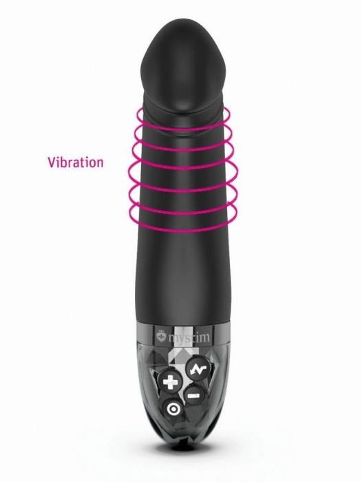 Черный вибратор с электростимуляцией Real Deal Neal - 16,5 см. - MyStim - купить с доставкой в Сыктывкаре