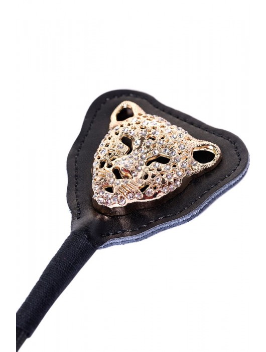 Чёрный стек с фигуркой леопарда на наконечнике - 21 см. - ToyFa - купить с доставкой в Сыктывкаре