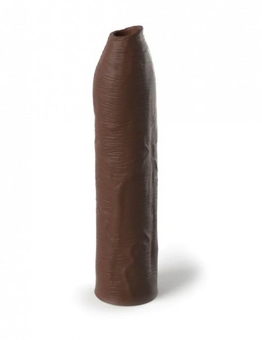 Коричневая насадка-удлинитель Uncut Silicone Penis Enhancer - 17,8 см. - Pipedream - в Сыктывкаре купить с доставкой