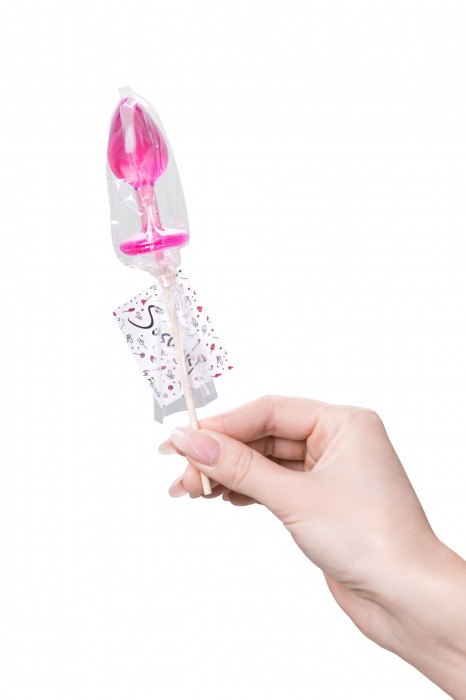 Розовый леденец  в форме анальной втулки со вкусом айриш крим - 29 гр. - Sosuчki - купить с доставкой в Сыктывкаре