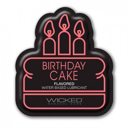 Лубрикант на водной основе со вкусом торта с кремом Wicked Aqua Birthday cake - 3 мл. - Wicked - купить с доставкой в Сыктывкаре