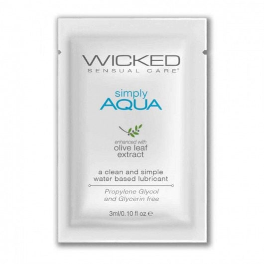 Легкий лубрикант на водной основе Wicked Simply AQUA - 3 мл. - Wicked - купить с доставкой в Сыктывкаре