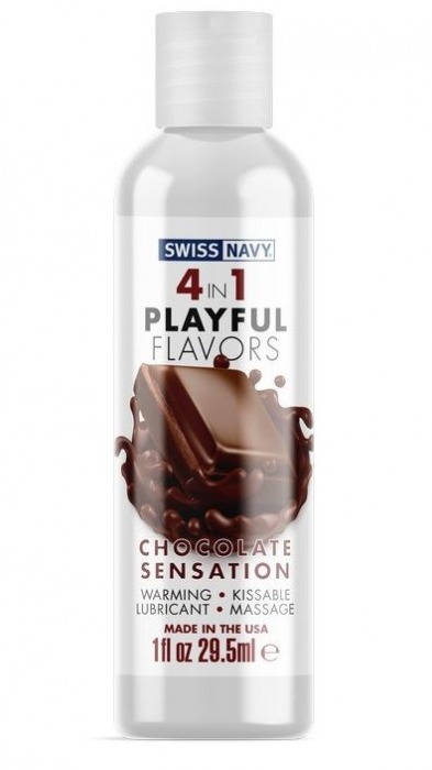 Массажный гель 4-в-1 Chocolate Sensation с ароматом шоколада - 29,5 мл. - Swiss navy - купить с доставкой в Сыктывкаре