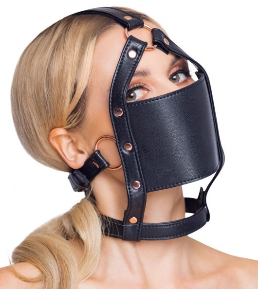 Черный намордник с кляпом-шаром Head Harness With A Gag - Orion - купить с доставкой в Сыктывкаре