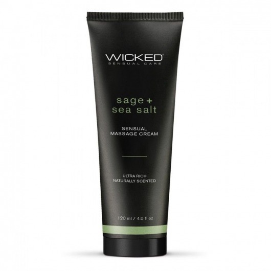 Массажный легкий крем WICKED Sage plus Sea Salt - 120 мл. - Wicked - купить с доставкой в Сыктывкаре