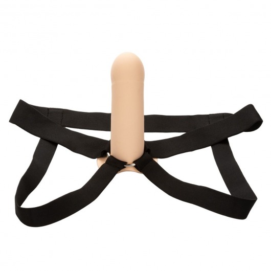 Телесный фаллопротез из силикона Extension with Harness - 15,75 см. - California Exotic Novelties - купить с доставкой в Сыктывкаре