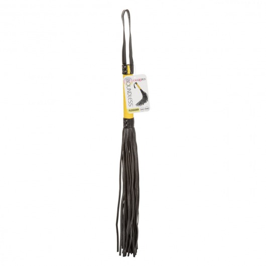 Черная плеть с желтой рукоятью Boundless Flogger - 69,25 см. - California Exotic Novelties - купить с доставкой в Сыктывкаре