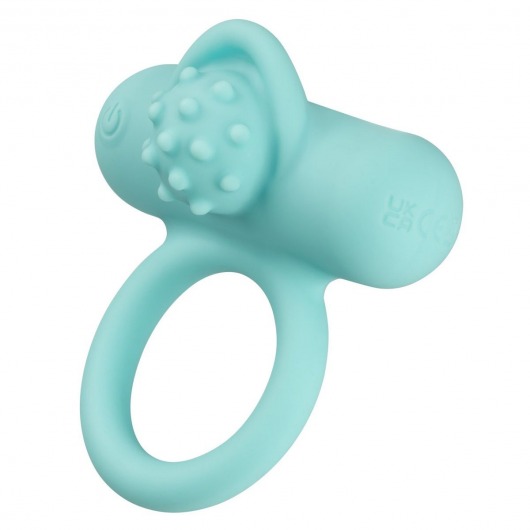 Аквамариновое эрекционное виброкольцо Silicone Rechargeable Nubby Lover’s Delight - California Exotic Novelties - в Сыктывкаре купить с доставкой