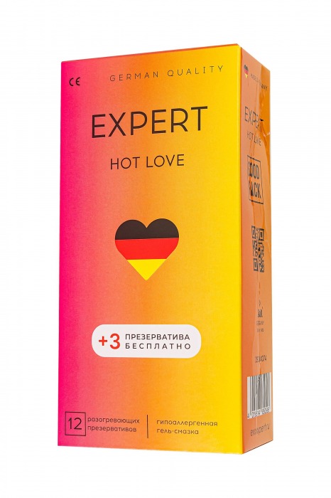 Презервативы EXPERT Hot Love с разогревающим эффектом - 12 шт.(+3 в подарок) - Expert - купить с доставкой в Сыктывкаре