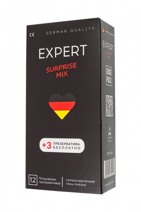 Презервативы EXPERT Surprise Mix - 12 шт.(+3 в подарок) - Expert - купить с доставкой в Сыктывкаре