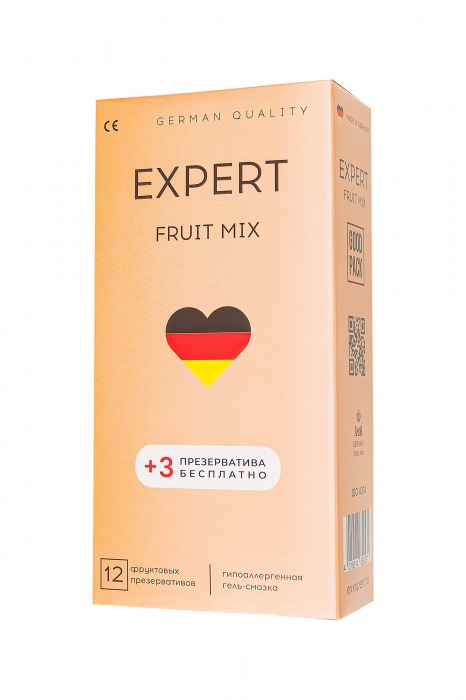 Ароматизированные презервативы EXPERT Fruit Mix - 12 шт.(+3 в подарок) - Expert - купить с доставкой в Сыктывкаре