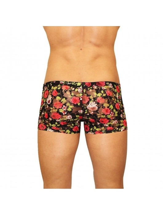 Мужские трусы-боксеры из сетки с яркими розами Rose Boxer - Romeo Rossi купить с доставкой