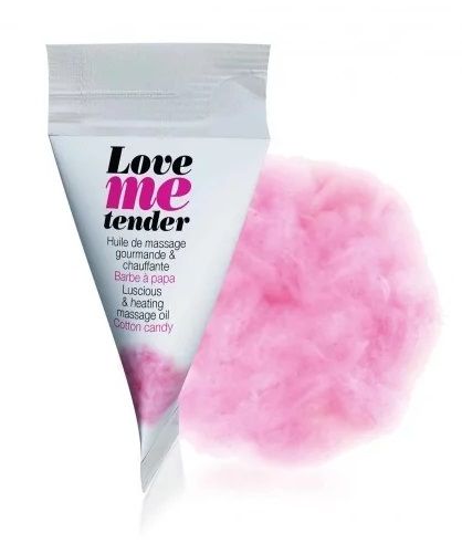 Съедобное согревающее массажное масло Love Me Tender Cotton Candy с ароматом сладкой ваты - 10 мл. - Love to Love - купить с доставкой в Сыктывкаре