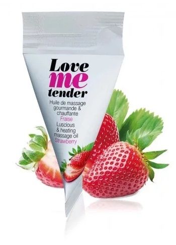 Съедобное согревающее массажное масло Love Me Tender Strawberry с ароматом клубники - 10 мл. - Love to Love - купить с доставкой в Сыктывкаре