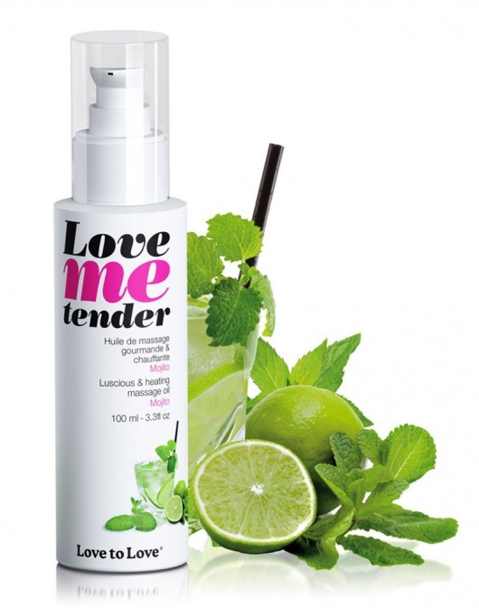 Съедобное согревающее массажное масло Love Me Tender Mojito с ароматом мохито - 100 мл. - Love to Love - купить с доставкой в Сыктывкаре
