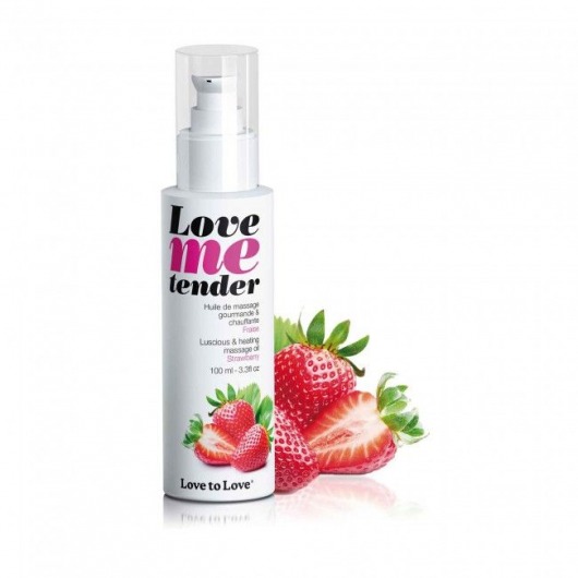 Съедобное согревающее массажное масло Love Me Tender Strawberry с ароматом клубники - 100 мл. - Love to Love - купить с доставкой в Сыктывкаре