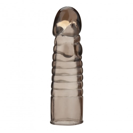 Дымчатая насадка-удлинитель Ribbed Realistic Penis Enhancing Sleeve Extension - 15,2 см. - BlueLine - в Сыктывкаре купить с доставкой