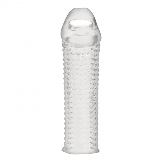 Текстурированная насадка на пенис Clear Textured Penis Enhancing Sleeve Extension - 16,5 см. - BlueLine - в Сыктывкаре купить с доставкой