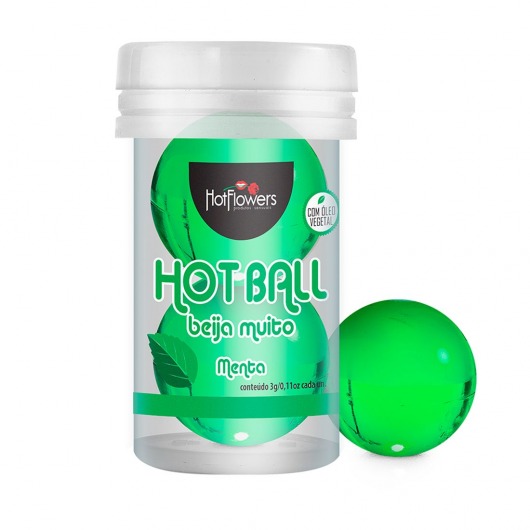 Лубрикант на масляной основе Hot Ball Beija Muito с ароматом мяты (2 шарика по 3 гр.) - HotFlowers - купить с доставкой в Сыктывкаре