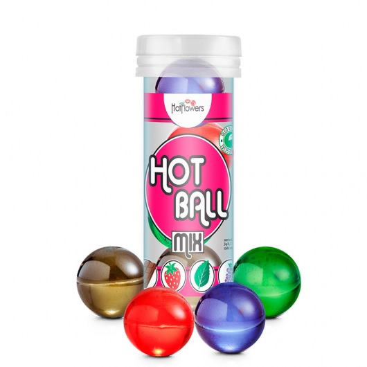 Ароматизированный лубрикант Hot Ball Mix на масляной основе (4 шарика по 3 гр.) - HotFlowers - купить с доставкой в Сыктывкаре