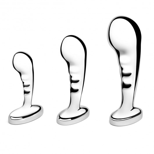 Набор из 3 стальных стимуляторов простаты Stainless Steel P-spot Training Set - b-Vibe - в Сыктывкаре купить с доставкой
