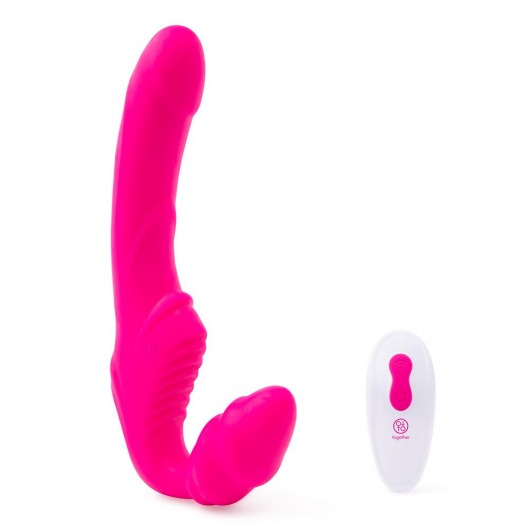 Розовый безремневой страпон на радиоуправлении Strapless Together - 22 см. - Together Toy - купить с доставкой в Сыктывкаре