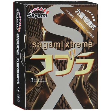 Суженные к основанию презервативы Sagami Xtreme COBRA - 3 шт. - Sagami - купить с доставкой в Сыктывкаре