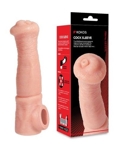 Телесная фантазийная насадка на член Cock Sleeve Size L - KOKOS - в Сыктывкаре купить с доставкой