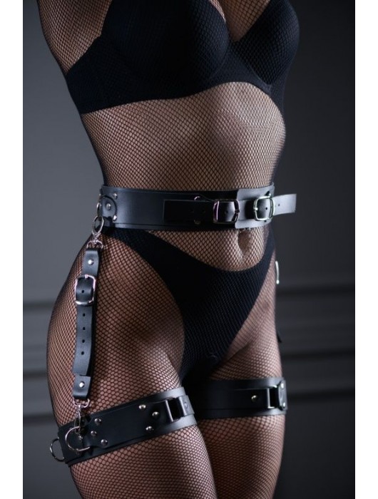 Черный кожаный пояс Sex Game - БДСМ Арсенал - купить с доставкой в Сыктывкаре