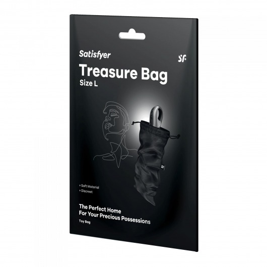 Черный мешочек для хранения игрушек Treasure Bag L - Satisfyer - купить с доставкой в Сыктывкаре
