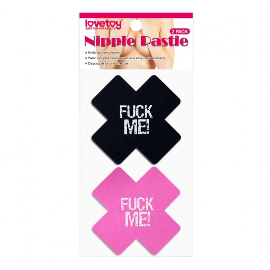 Набор из 2 пар пэстисов Cross Pattern Nipple Pasties - Lovetoy - купить с доставкой в Сыктывкаре