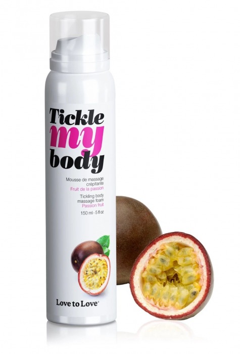 Массажная хрустящая пенка Tickle my body с ароматом маракуйи - 150 мл. - Love to Love - купить с доставкой в Сыктывкаре