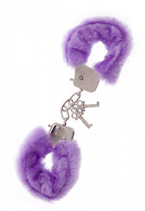 Фиолетовые меховые наручники METAL HANDCUFF WITH PLUSH LAVENDER - Dream Toys - купить с доставкой в Сыктывкаре