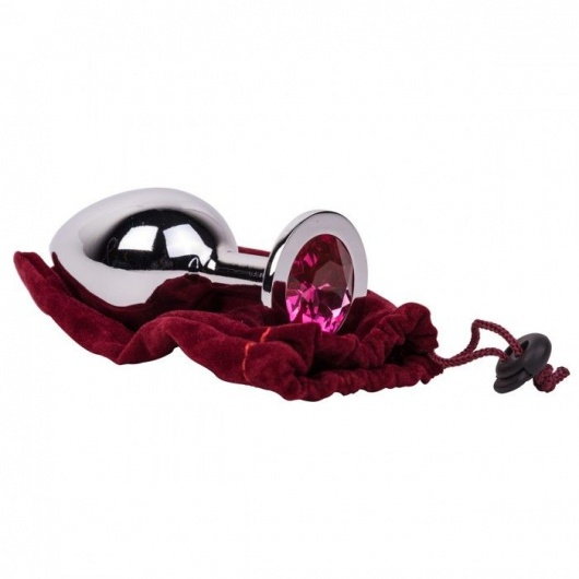 Большой стальной плаг с розовым кристаллом Pink Bubble Gum - 9,5 см. - Erotic Fantasy - купить с доставкой в Сыктывкаре
