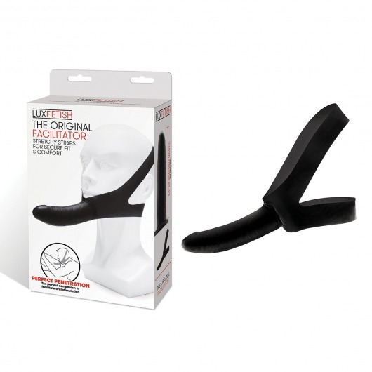 Черный фаллоимитатор с креплением на лицо The Original Facilitator - 14 см. - Lux Fetish - купить с доставкой в Сыктывкаре