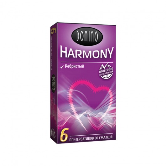 Презервативы с рёбрышками Domino Harmony - 6 шт. - Domino - купить с доставкой в Сыктывкаре