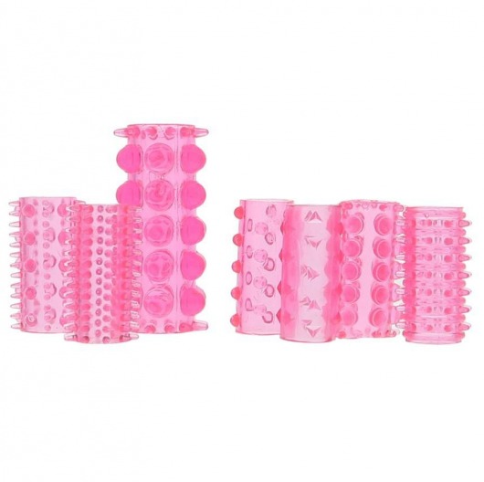 Набор из 7 розовых насадок на пенис ONE-A-DAY PENIS SLEEVES PINK - Seven Creations - в Сыктывкаре купить с доставкой