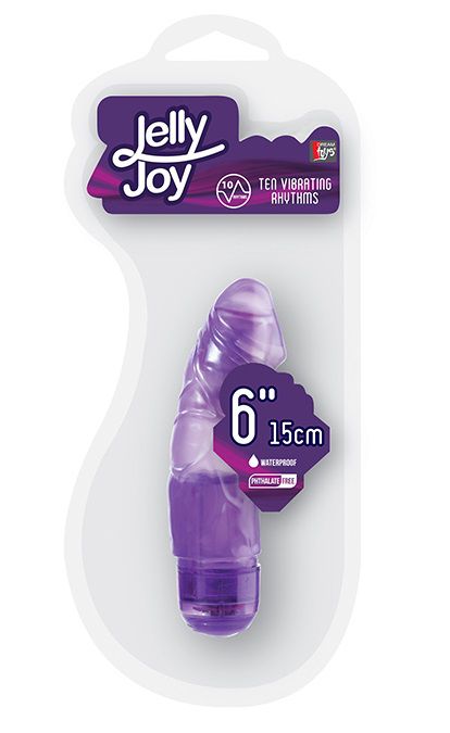 Фиолетовый вибромассажёр JELLY JOY 6INCH 10 RHYTHMS - 15 см. - Dream Toys